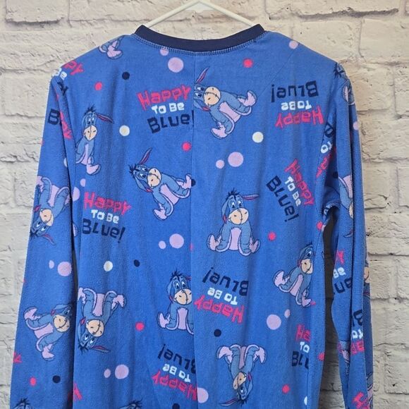 Eeyore Adult Onesie Fleece Pajama Disney Winnie the Pooh Jumpsuit Footie PJ 1pc - Picture 8 of 10